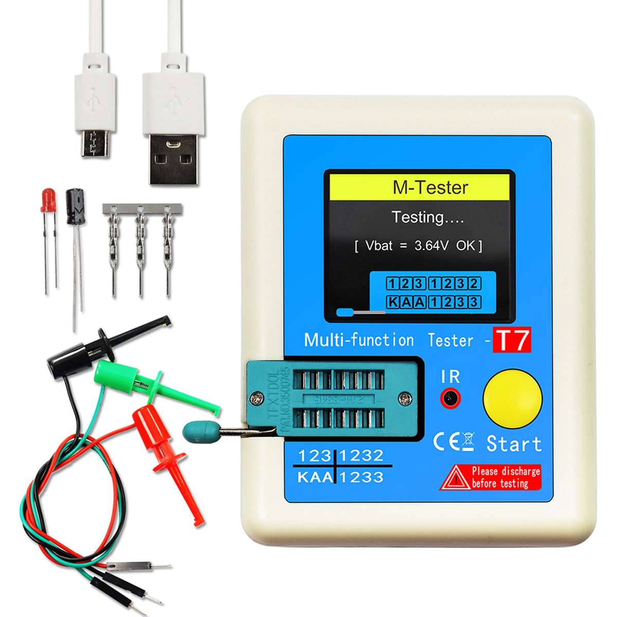 Transistor Meter LCR-T7 Multi-Function Capacitance Resistance Tester Full Color Display Transi