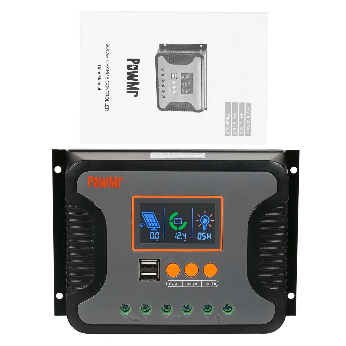 80A Solar Power Controller PWM Battery Charging Controller 12V-48V Lithium Battery Solar Charg