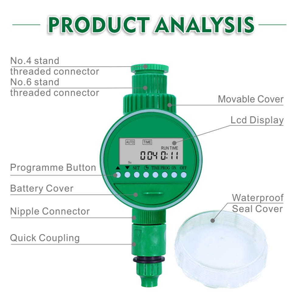 16 Programs Setting Timer Irrigation Controller LCD Display Automatic Flower Plant Watering De