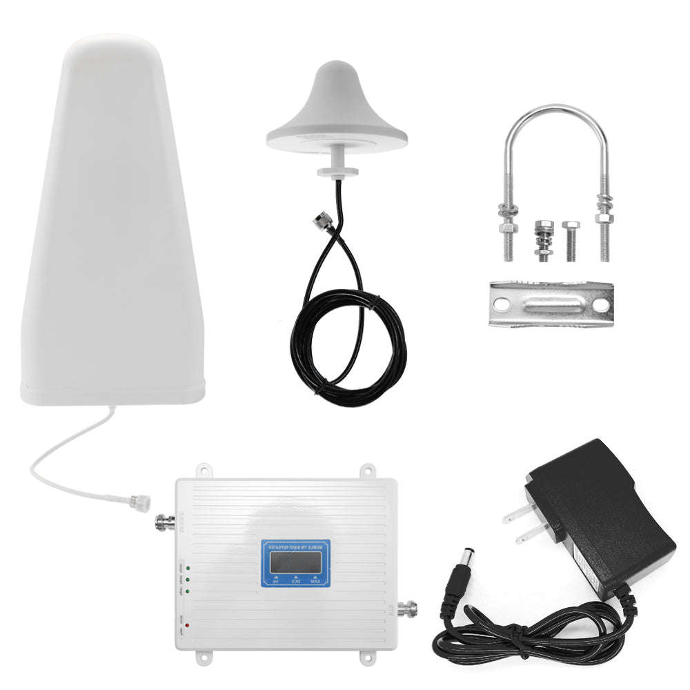 110-220V Tri Band Amplifier 900 1800 2100 GSM DCS WCDMA 2G/3G/4G LTE Universal Signal Booster