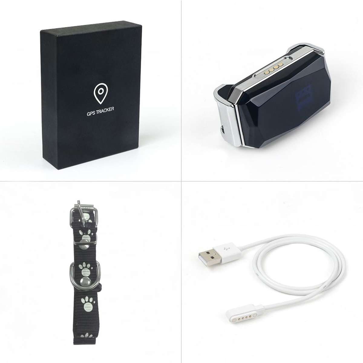 Mini GPS Tracker Waterproof Pets Locator Portable Real Time Tracking Device for Pets, Multi-p