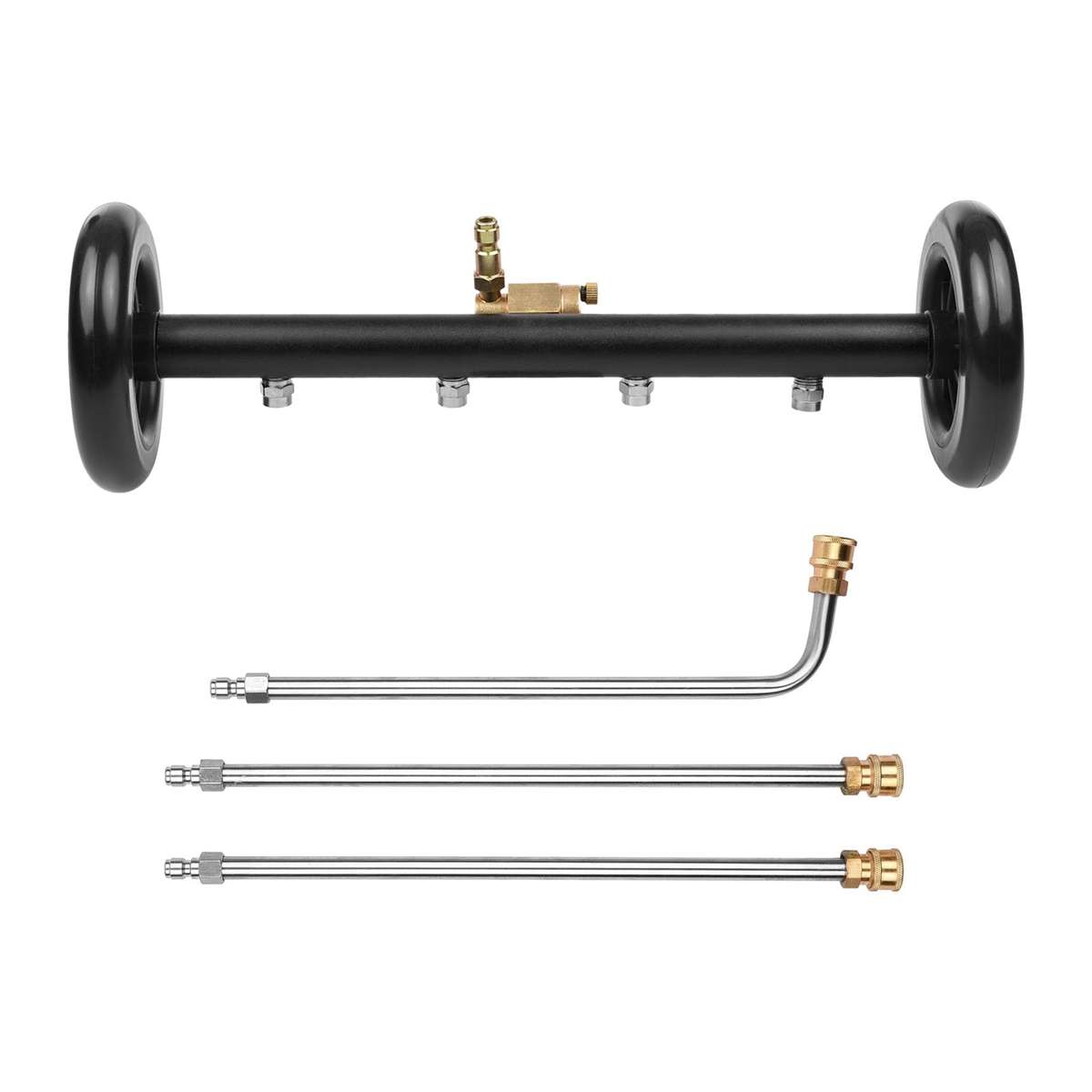 16 Inch 2-in-1 Undercarriage Pressure Washer Surface Cleaner Power Washer Attachment Water Broom wit