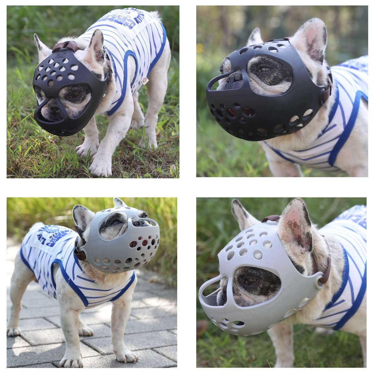 Dog Muzzle for Short Snout Dogs Breathable Holes Prevent Biting Chewing