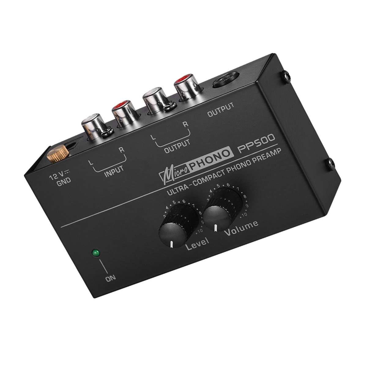 Ultra-compact Phono Preamp Preamplifier with Level & Volume Controls RCA Input & Output 1/4