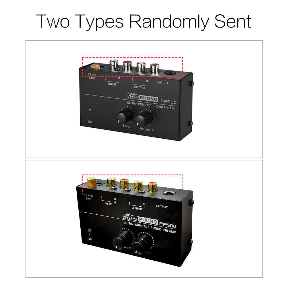 Ultra-compact Phono Preamp Preamplifier with Level & Volume Controls RCA Input & Output 1/4
