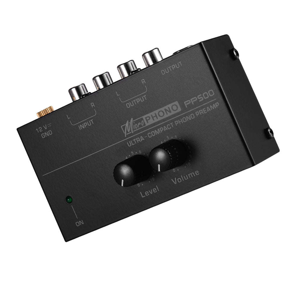 Ultra-compact Phono Preamp Preamplifier with Level & Volume Controls RCA Input & Output 1/4