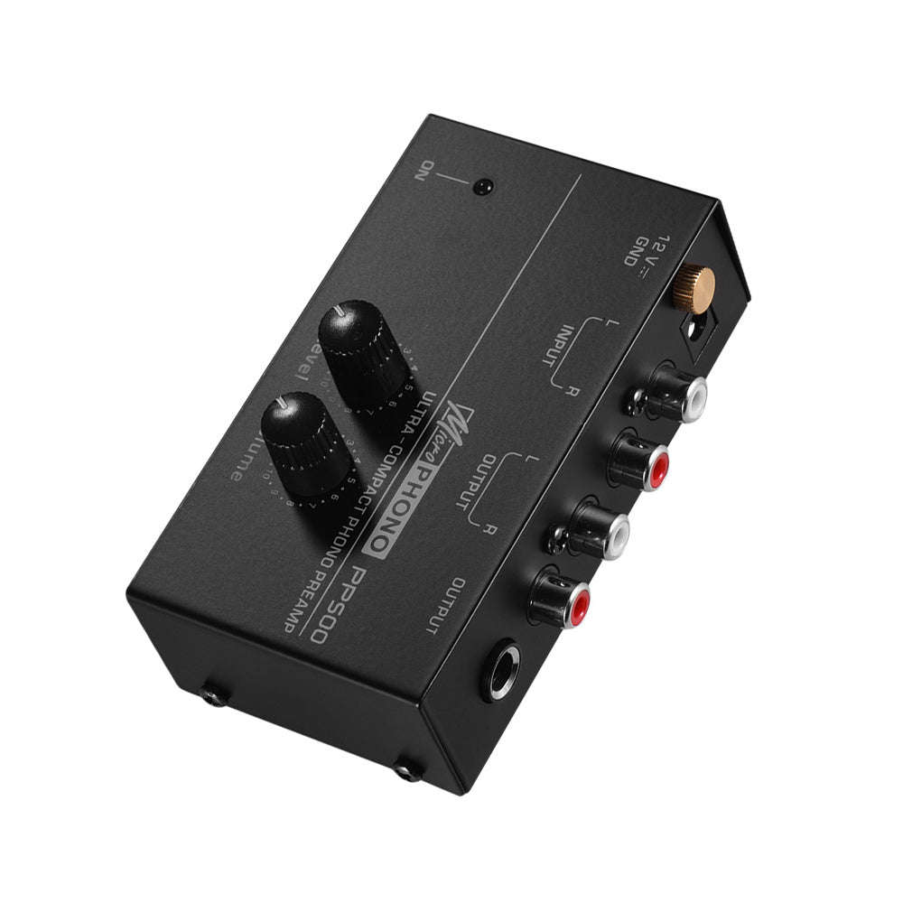 Ultra-compact Phono Preamp Preamplifier with Level & Volume Controls RCA Input & Output 1/4