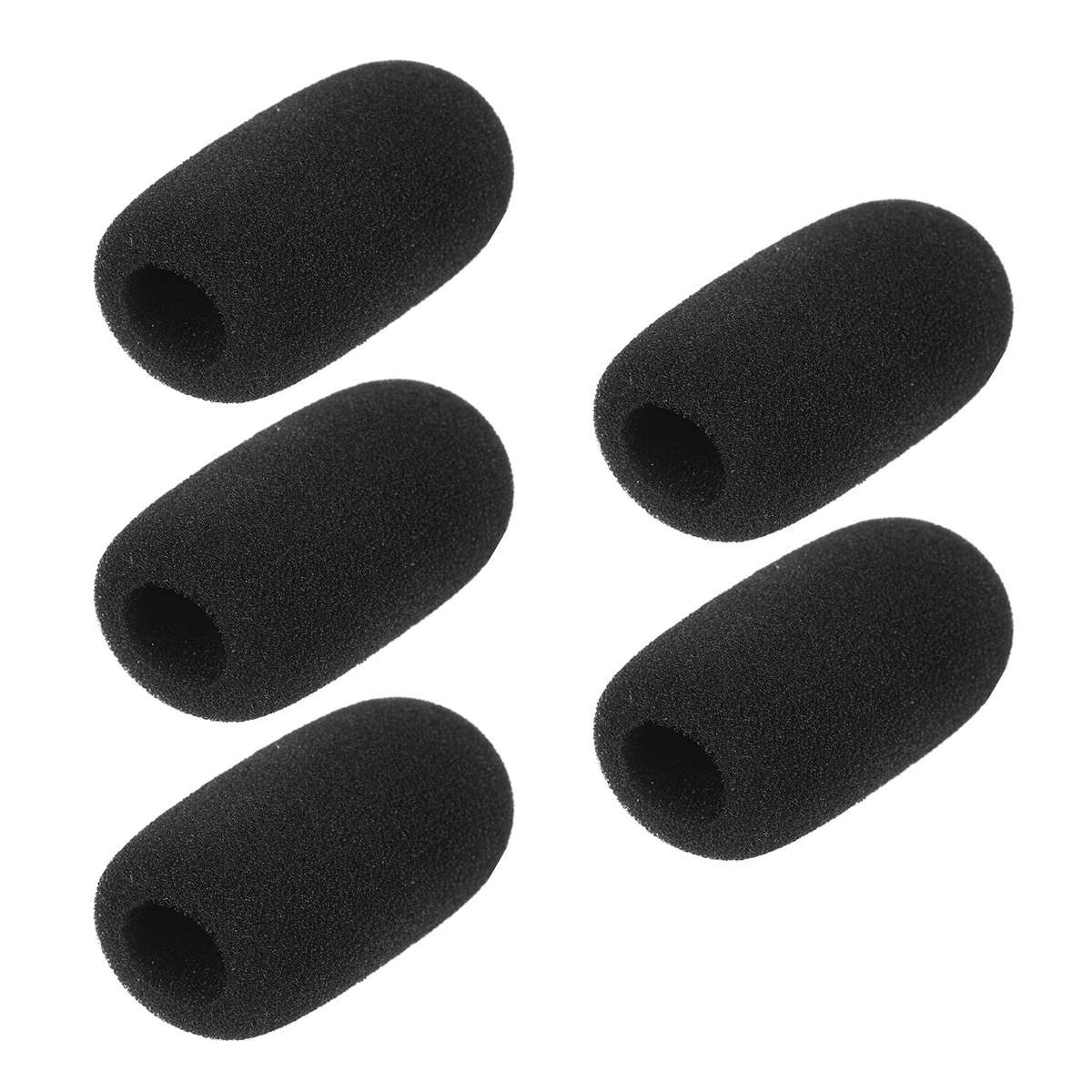 Mini Microphone Windscreens Mic Foam Covers for Lapel Headset Microphone Black, Pack of 5pcs