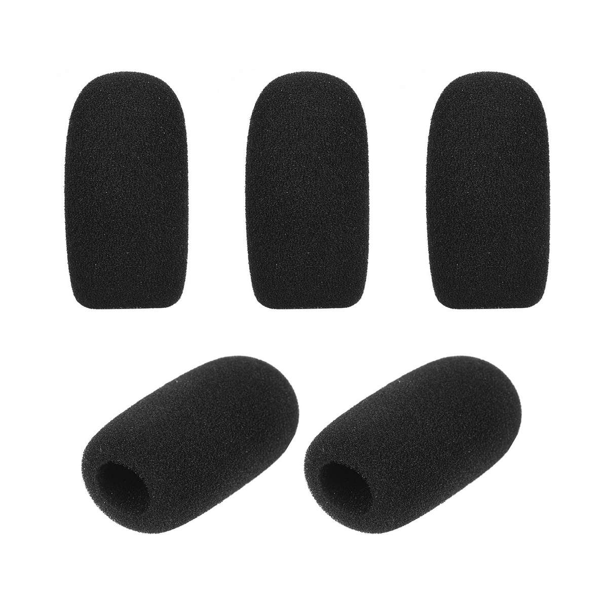 Mini Microphone Windscreens Mic Foam Covers for Lapel Headset Microphone Black, Pack of 5pcs