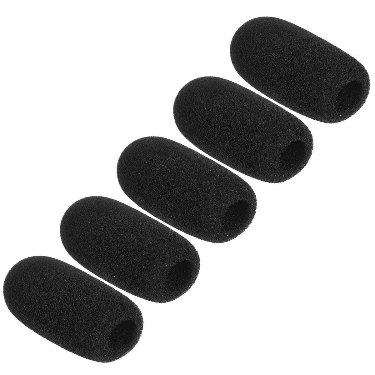 Mini Microphone Windscreens Mic Foam Covers for Lapel Headset Microphone Black, Pack of 5pcs