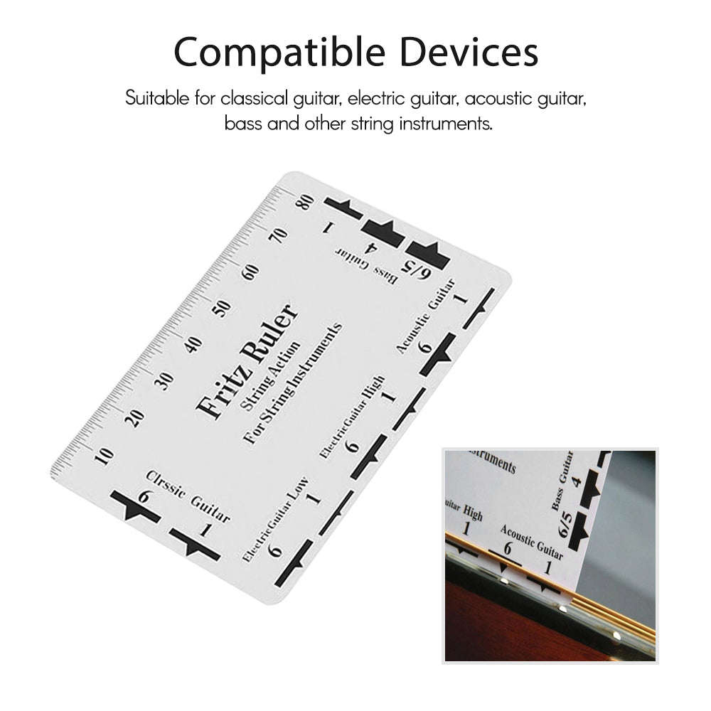 Guitar String Action Gauge String Pitch Ruler Card Luthier Tool Ruler Guitar Measuring Tool f