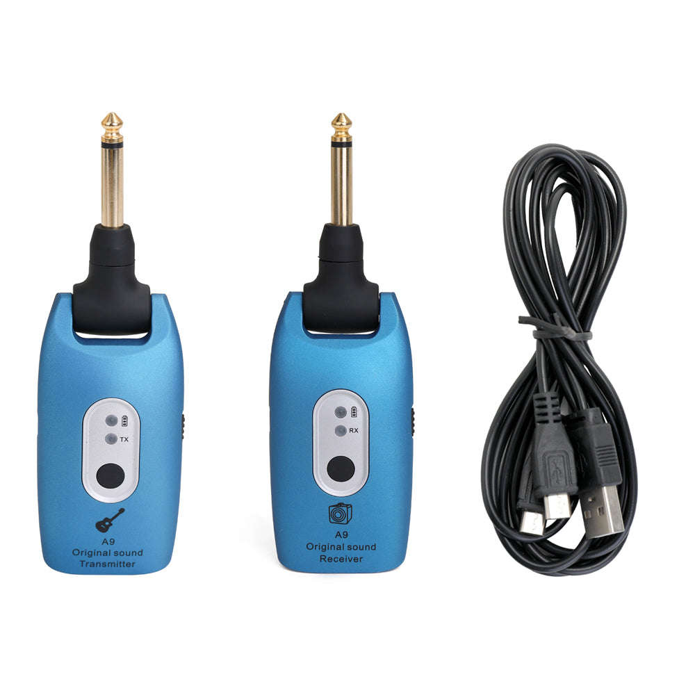 2.4G Wireless Guitar System Electric Guitars Transmitter and Receiver Set Built-in Rechargeab