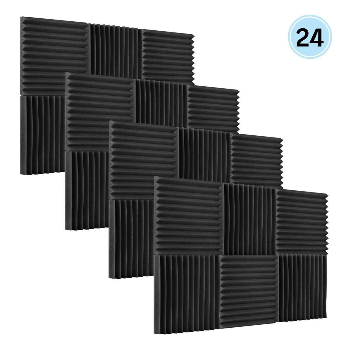 24pcs/pack Studio Acoustic Foams Sound Insulation Foam Sound Absorbing Panels Soundproof Spon