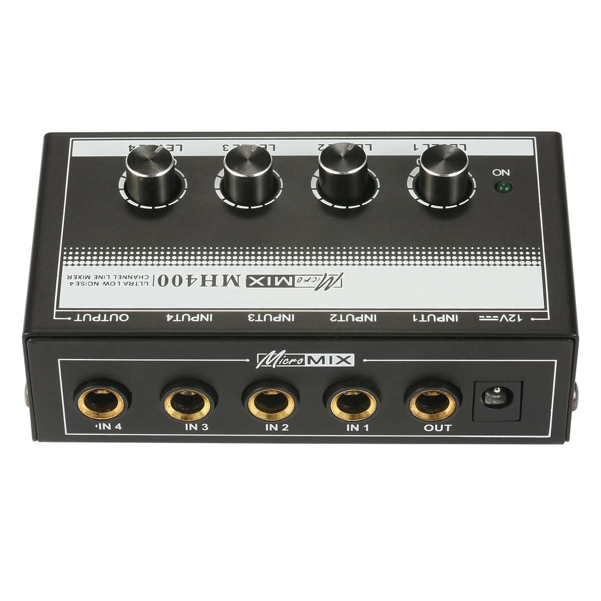 MH400 Ultra Low-Noise 4-Channel Line Mixer Mini Audio Mixer with 1/4-inch TS Inputs & Output