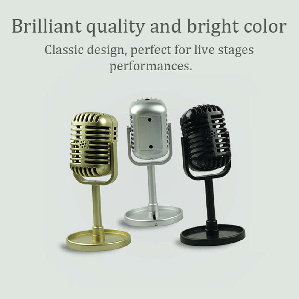 Simulation Props Vintage Mic Classic Vocal Style Microphone Staged Photography Accessory