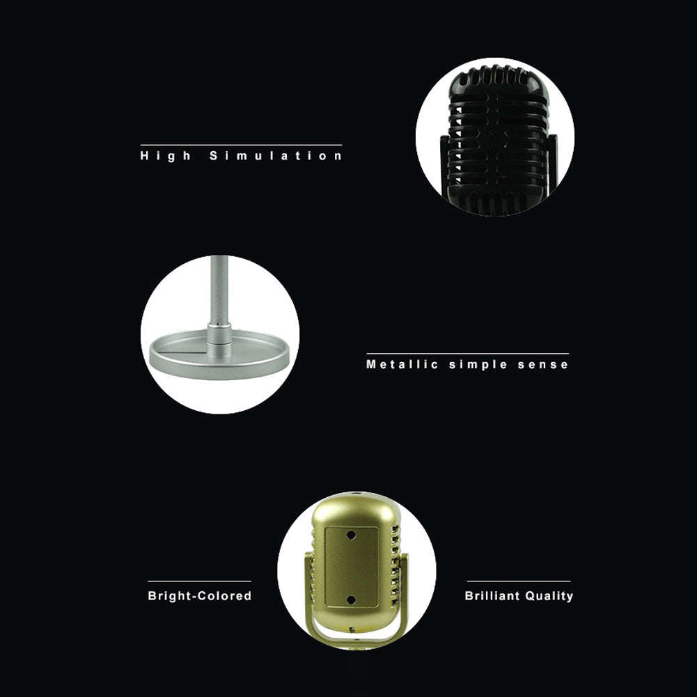 Simulation Props Vintage Mic Classic Vocal Style Microphone Staged Photography Accessory