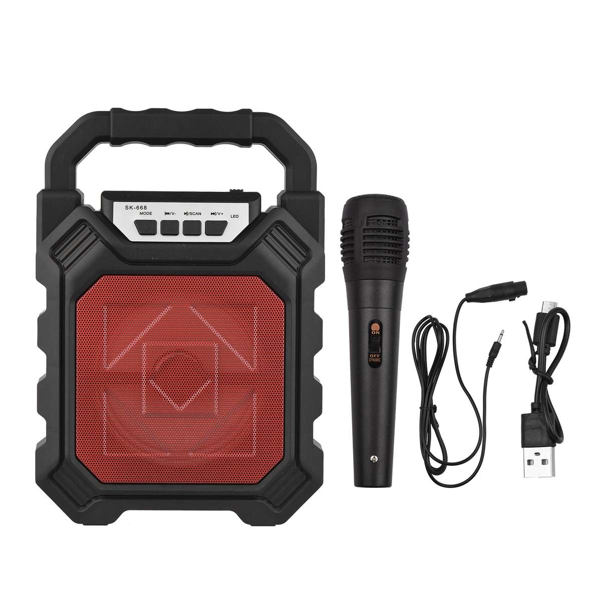 Portable BT Karaoke Machine Rechargeable Cordless Outdoor Speaker Battery Powered with Microp