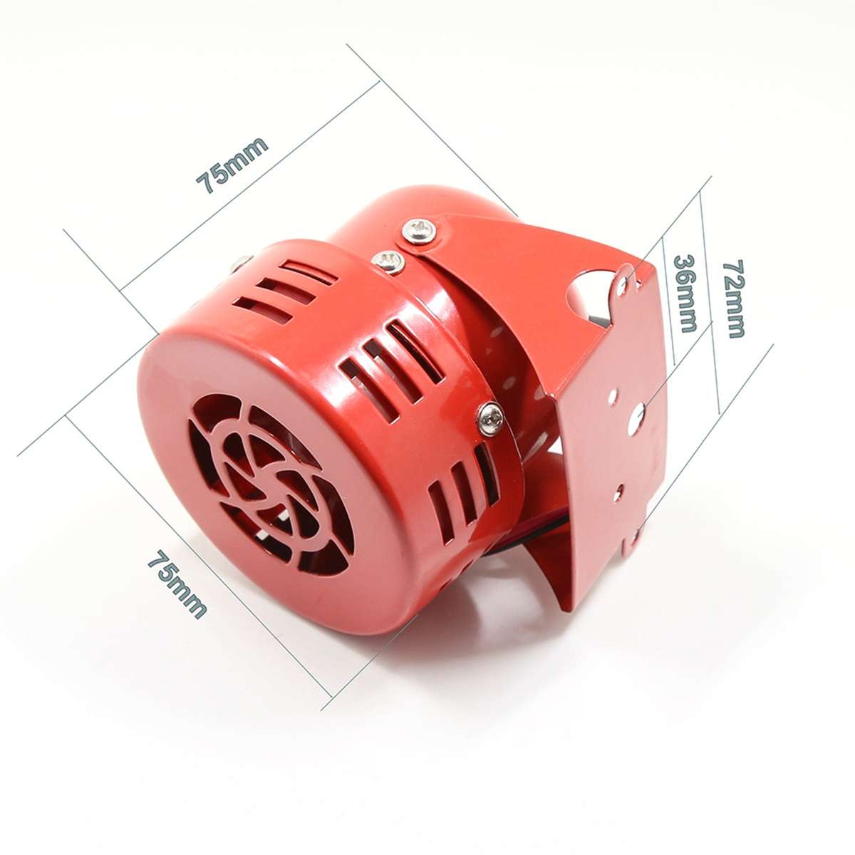 Loud Sound Horn 12V 105dB Electric Car Driven Brake Motor Air Raid Siren Horn Alarm Loud 50s Red for
