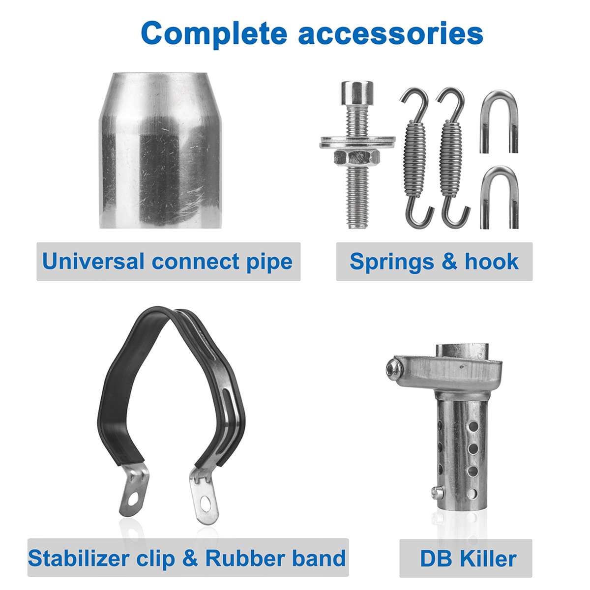 1.5-2in Inlet Motorcycle Exhaust Muffler Pipes Slip on Silencer Carbon Fiber Style Tail Tube High Te