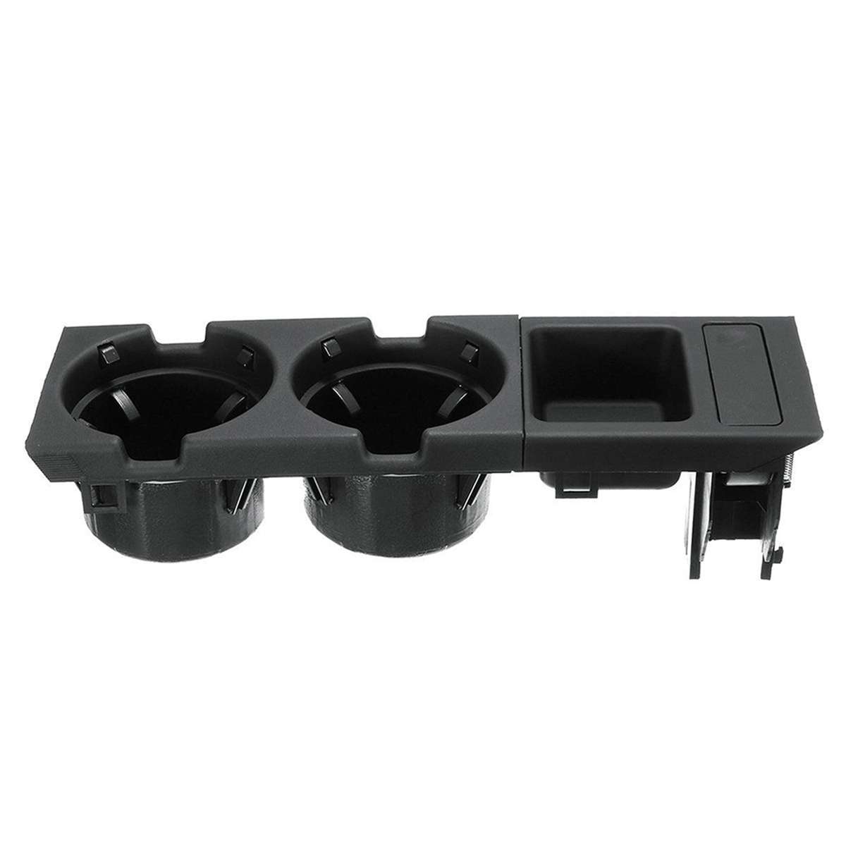 Car Front Center Console Drink Cup Holder + Coin Holder Tray for BMW 3Series E46 1998-2004 Black