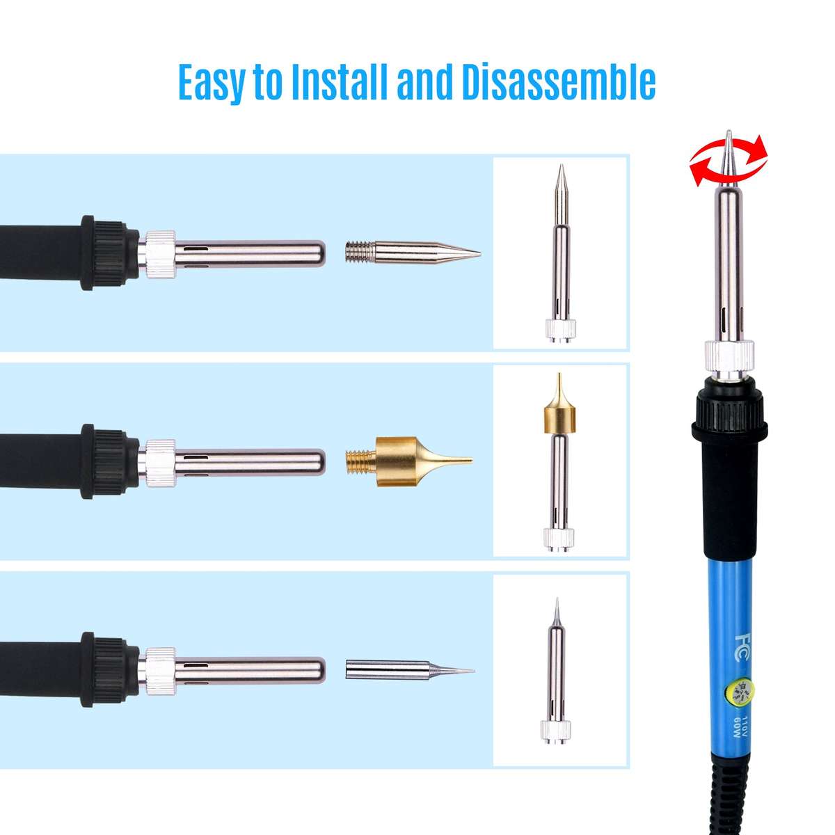 39 Pieces Wood Burning Tool Kit Pyrography Pen Adjustable Temperature from 200-450 for Begin
