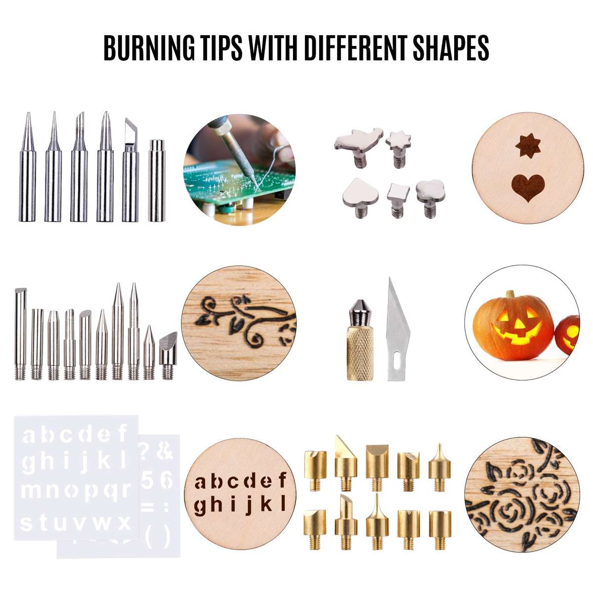 39 Pieces Wood Burning Tool Kit Pyrography Pen Adjustable Temperature from 200-450 for Begin