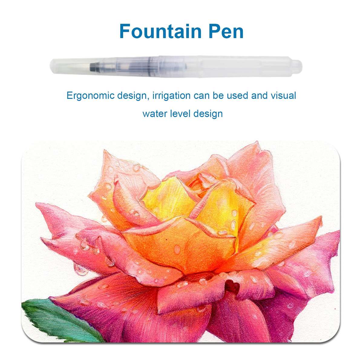 H&B 72 Professional Water-color Pencils Art Kit Set Water-Soluble Colored Pencils with 1 * Fo