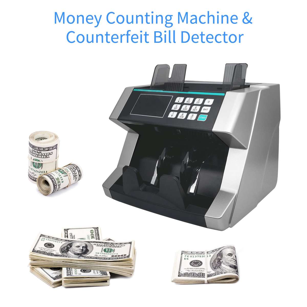 Money Counter Machine Counterfeit Bill Detector Automatic Money Detection Fast Counting Speed