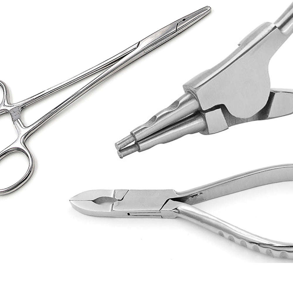 Stainless Steel Piercing Tool Kit Lip Eyebrow Tragus Nose Ring Body Jewelry Piercing Tools for Men &