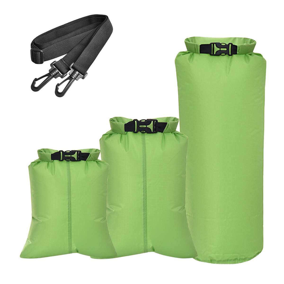 3 Pack Waterproof Bag 3L 7.5L 22L Outdoor Ultralight Roll Top Dry Sacks with Shoulder Strap f
