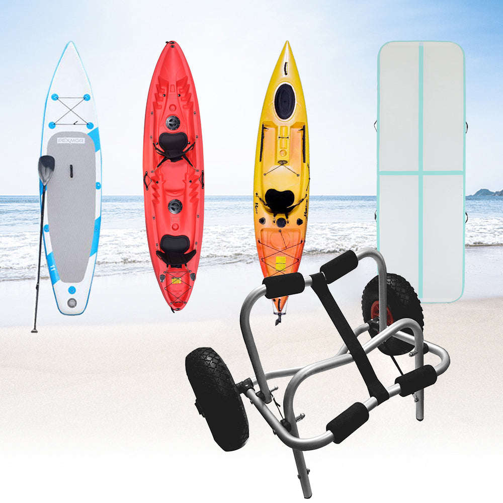 80KG Loading Capacity Foldable Kayak Trolley Energy-saving Two-wheeled Carrier Cart for Kayak