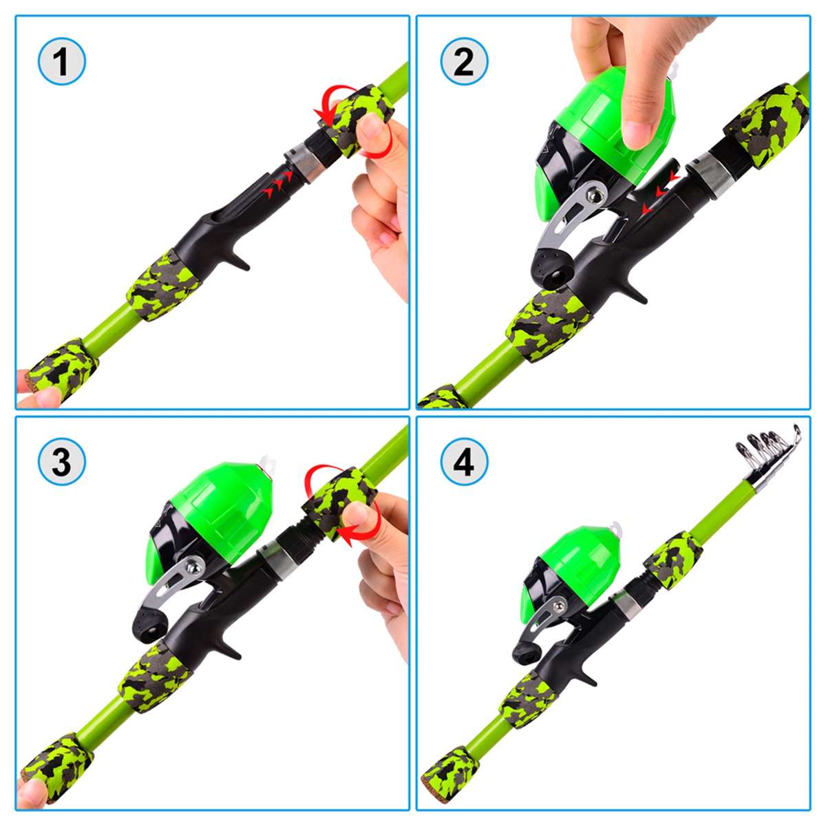 1.5m Children Fishing Pole Ultralight Fishing Rod Ultralight+Fishing Reel+Fishing Lures Fishi