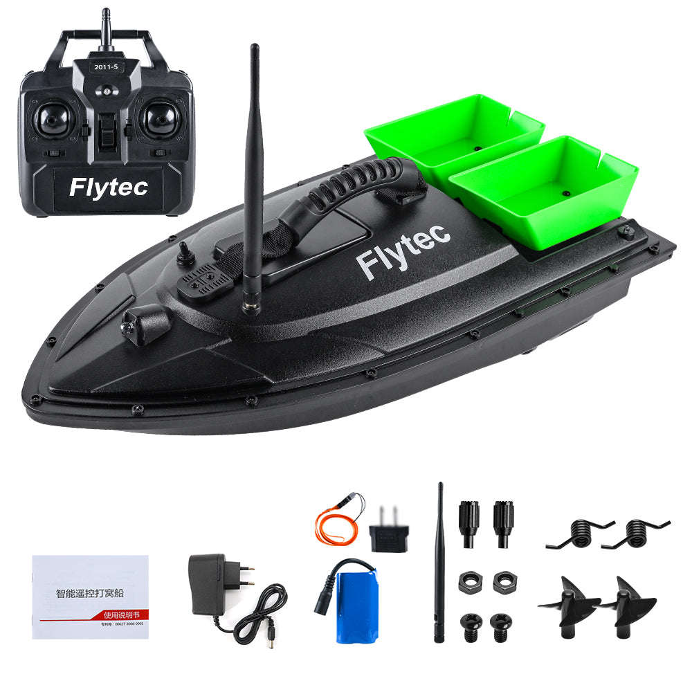 Flytec Fishing Bait Boat 500m Remote Control Bait Boat Dual Motor Fish Finder 1.5KG Loading w