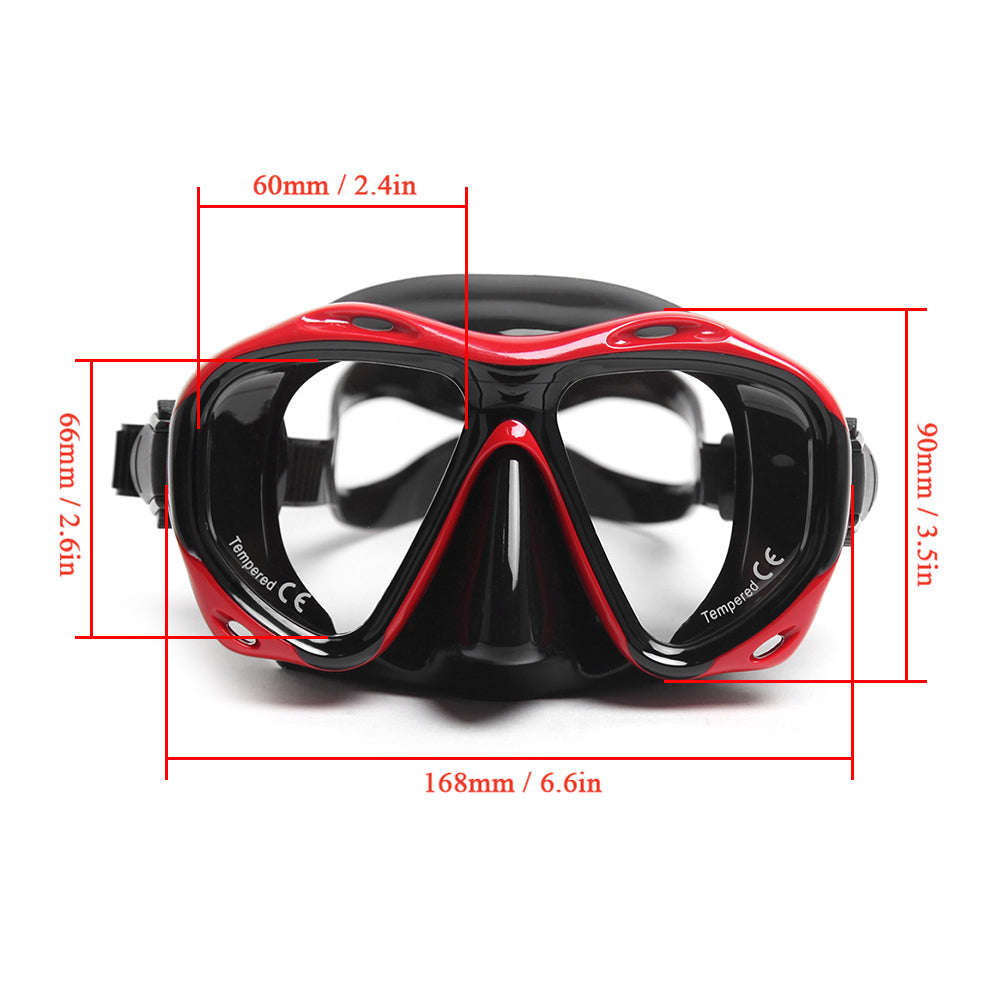 Mens Womens Anti-fog Diving Snorkeling Goggles Two-window Scuba Diving Swim Goggles Swimmin