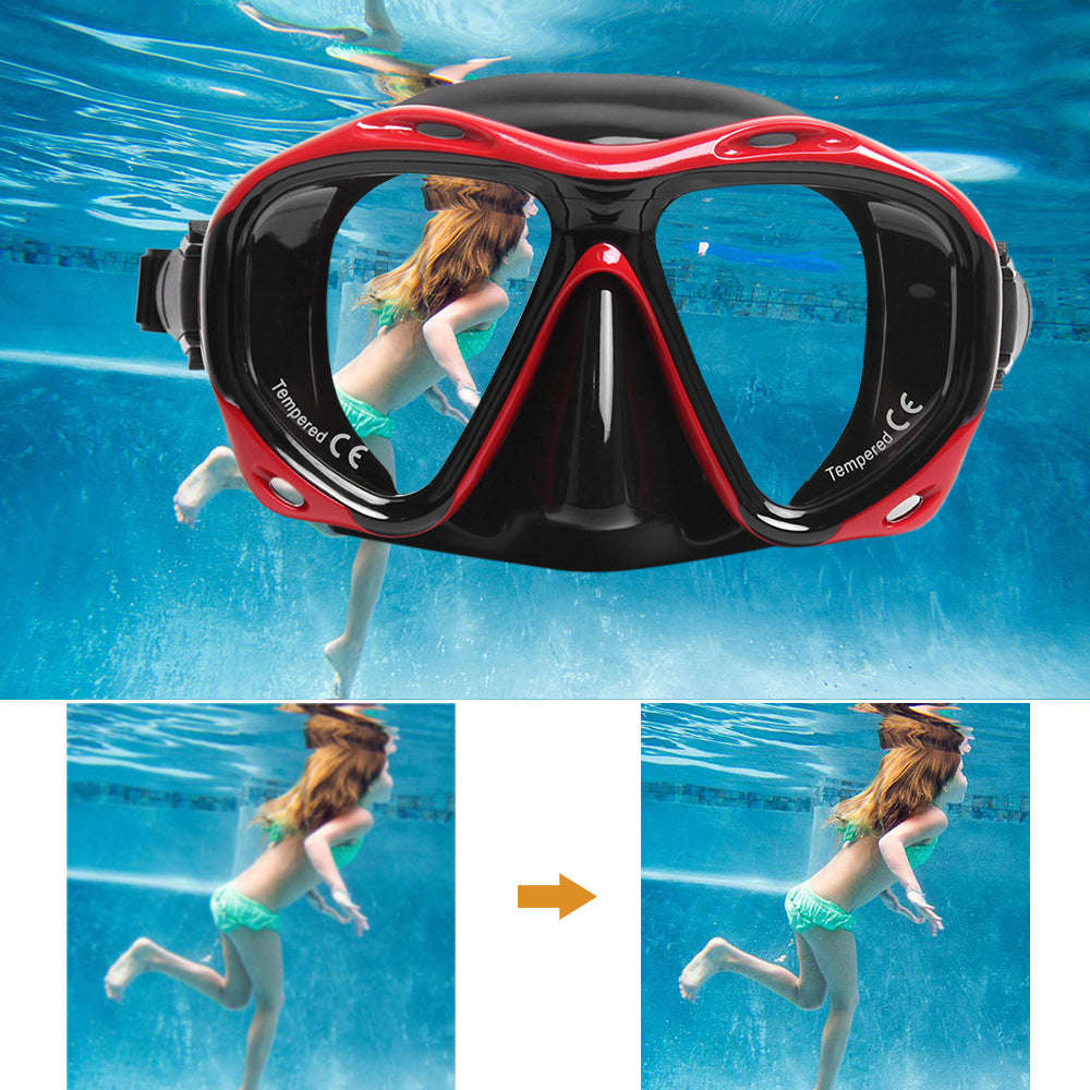 Mens Womens Anti-fog Diving Snorkeling Goggles Two-window Scuba Diving Swim Goggles Swimmin