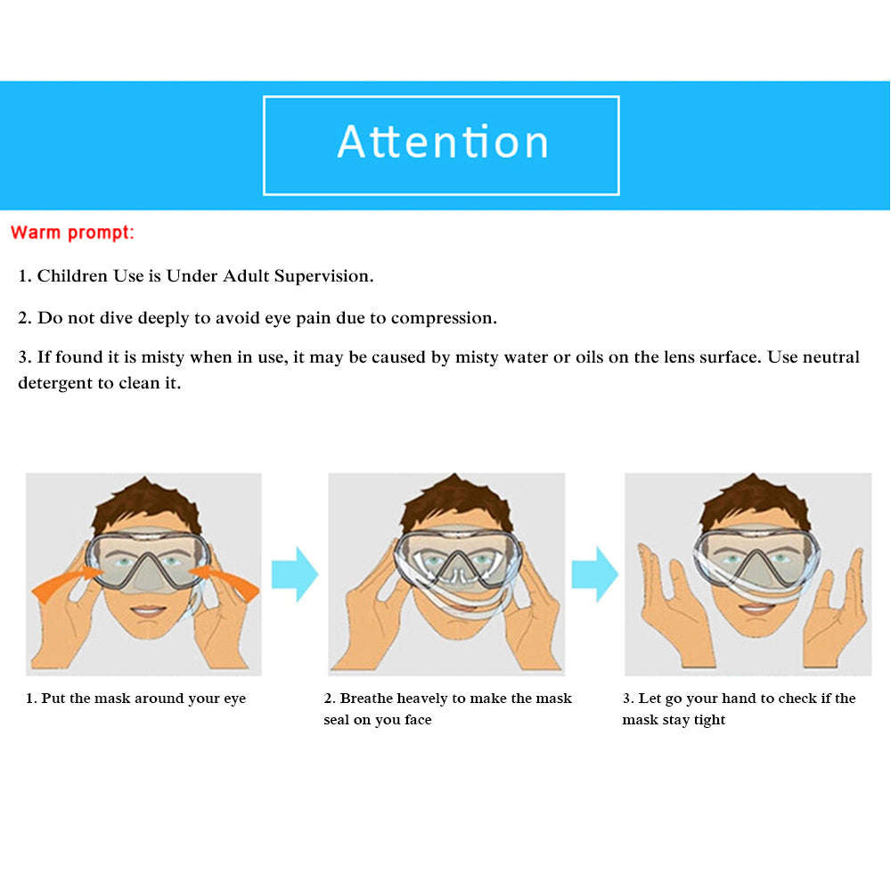 Mens Womens Anti-fog Diving Snorkeling Goggles Two-window Scuba Diving Swim Goggles Swimmin