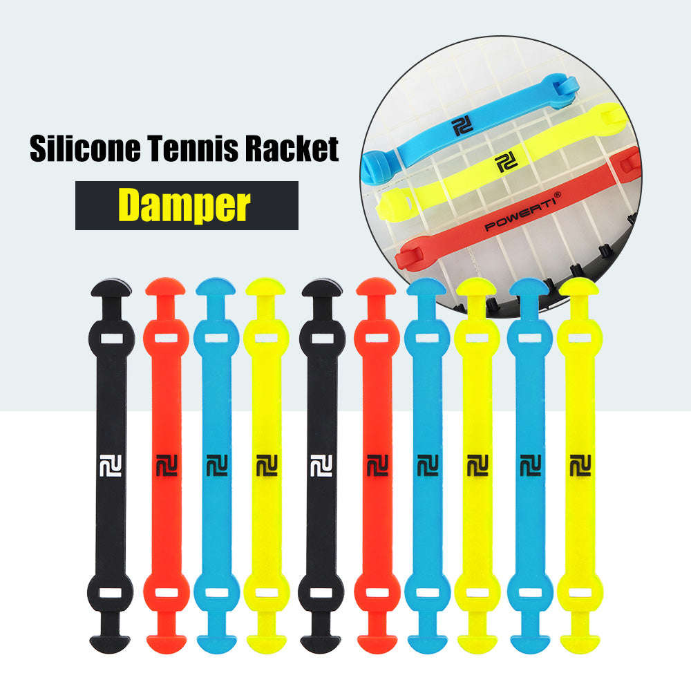 10Pcs Elastic Tennis Racket Damper Silicone Straps Tennis Racket Vibration Absorbing Shock Re