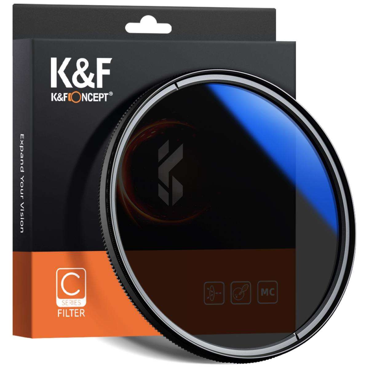 K&F Concept PRO 77mm Classic Series Slim Blue Multi Coated Circular Polariser (CPL) filter - KF01...