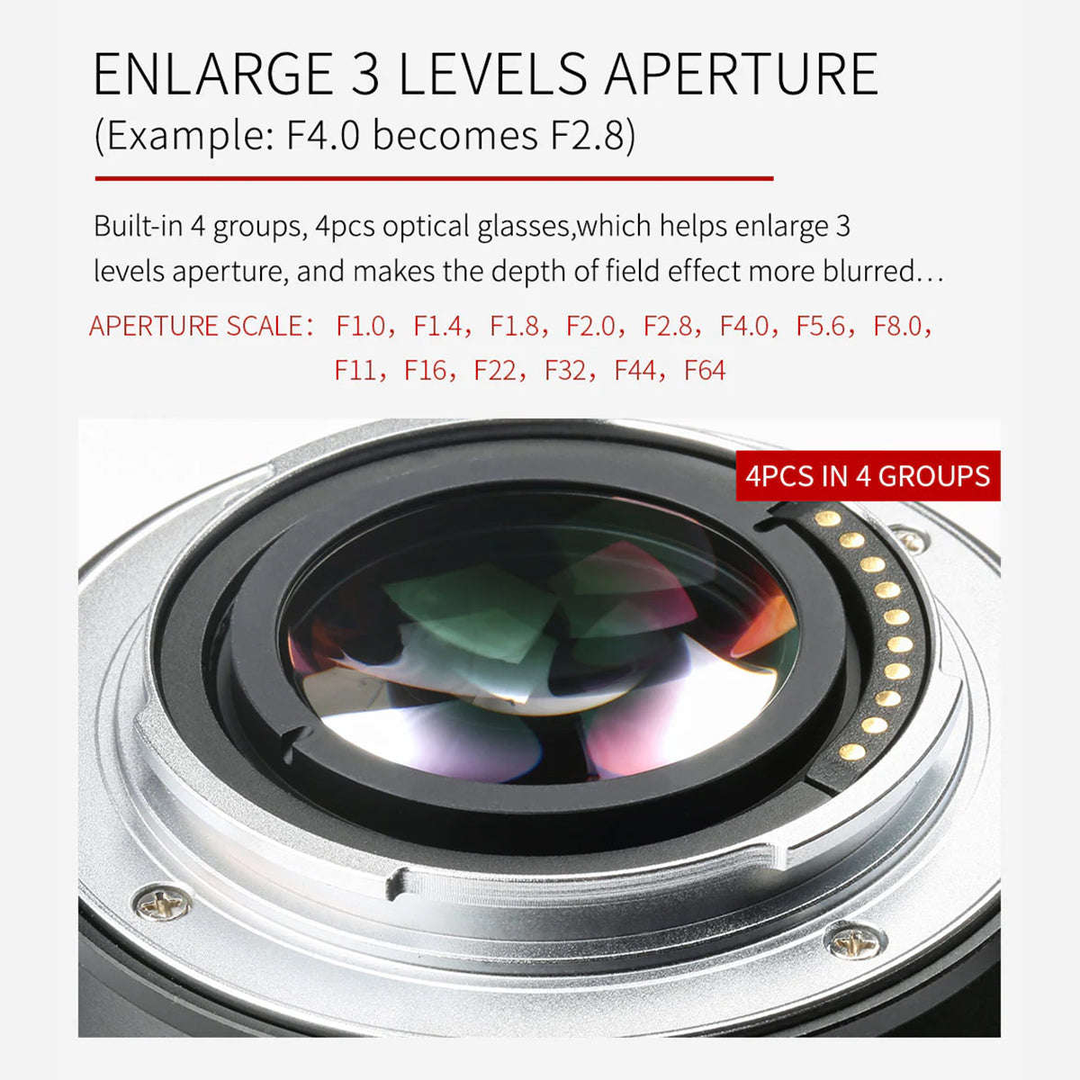 Viltrox Auto Focus Adapter, Canon EF lenses - SONY E-Mount Cameras +1 f-stop