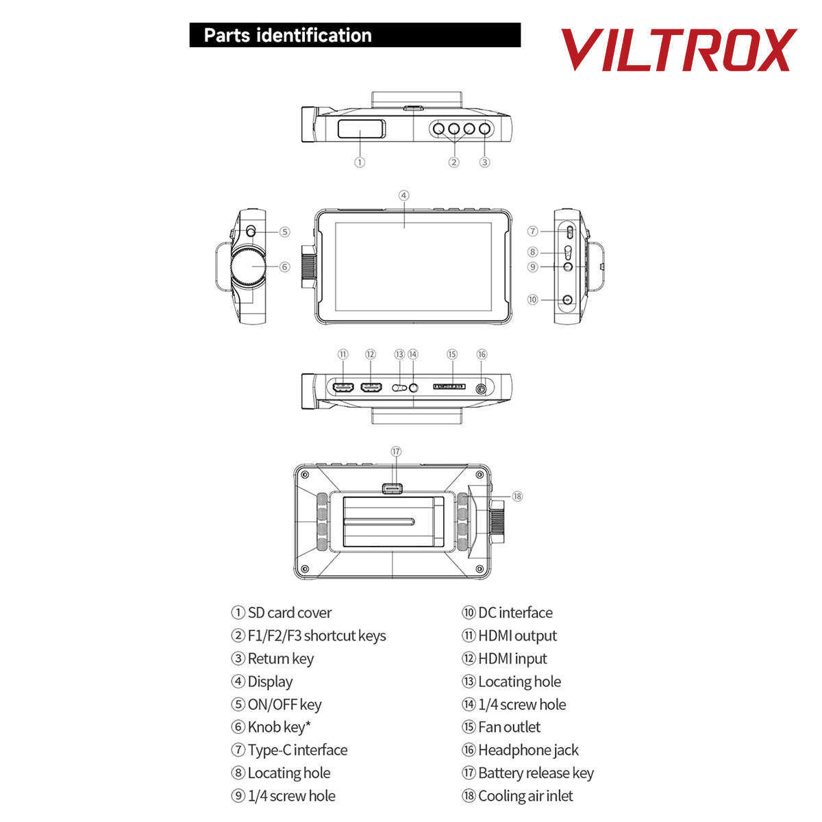 VILTROX 5.5" DC-550 HD Camera Monitor-In/Out-Door Photos/Video - VL-DC-550