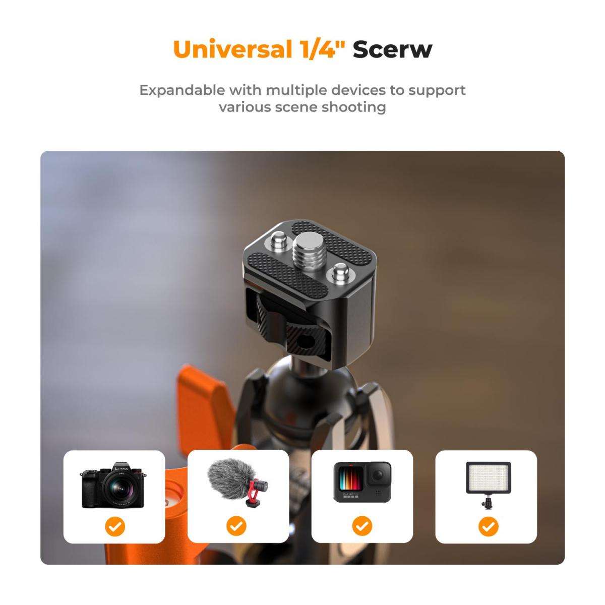 K&F Multi-Functional Super Camera Clamp with Ballhead Magic Arm MS13