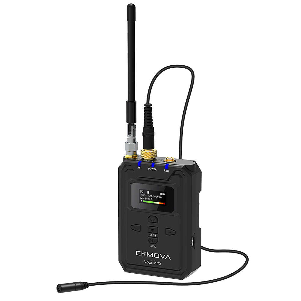 CKMOVA UHF Dual-Channel Wireless Mic System 2 X Transmitters with Audio Recorders & 1X Receiver V...