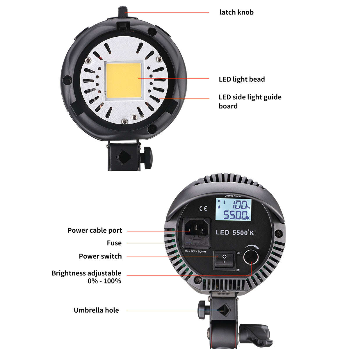 Visico 150W MkIII Variable Power, 5500K LED Studio Light - VS-LED-150TIII