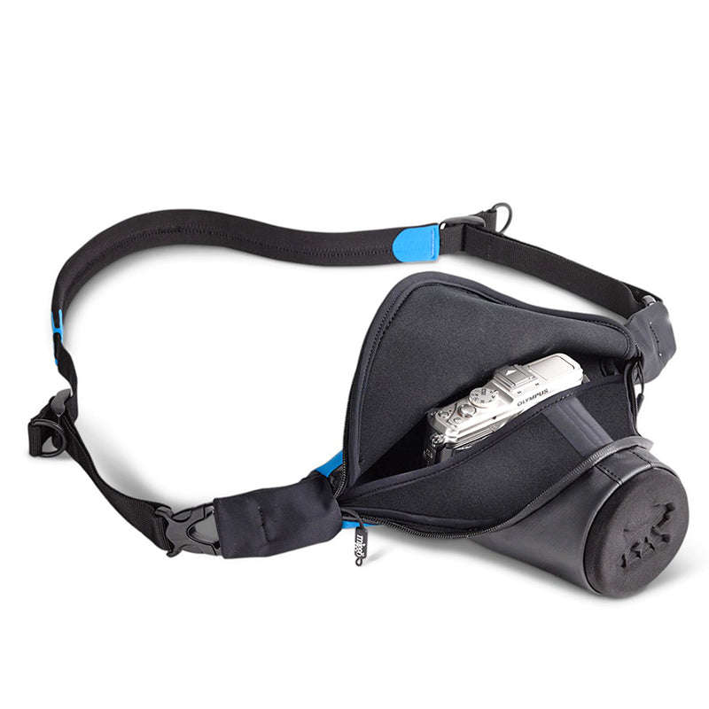Miggo Agua Camera Quickdraw Stormproof CSC Holster Black-Blue Small - MWAGCSCBB25
