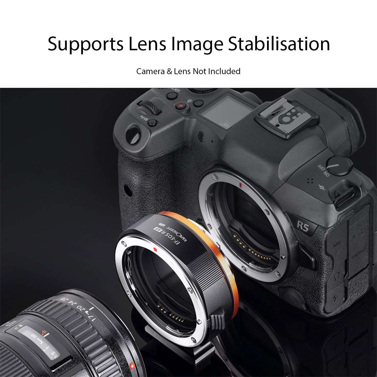 K&F PRO Auto Focus Lens Adapter for Canon EF & EF-S Lenses to Canon R Mount - KF06-467