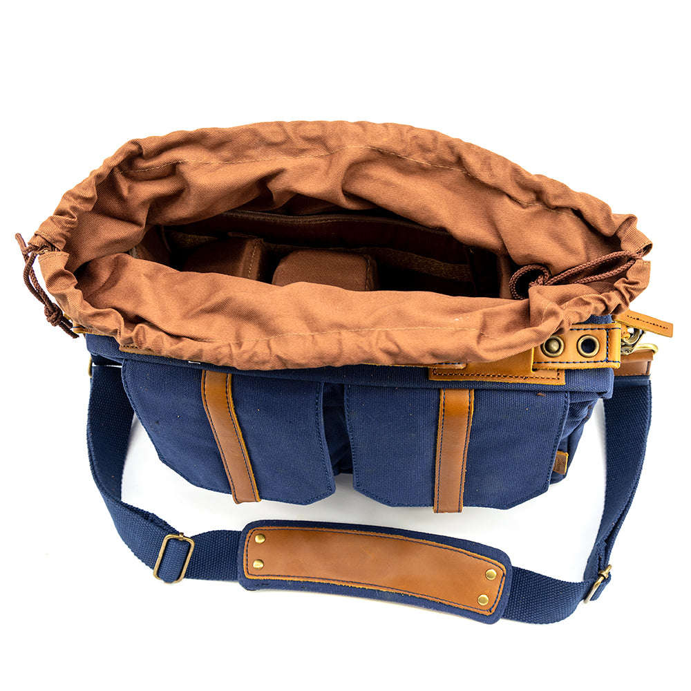 Jenova Nostalgic PRO Messenger/Soft Briefcase Camera Bag-Med Blue-31301BL