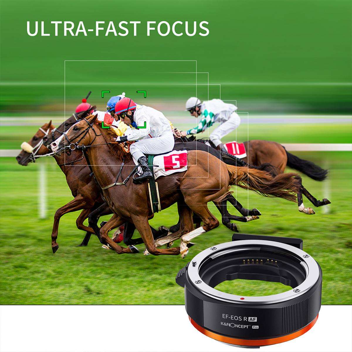 K&F PRO Auto Focus Lens Adapter for Canon EF & EF-S Lenses to Canon R Mount - KF06-467