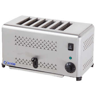 6 Slice Commercial Toaster with Stainless Steel Body