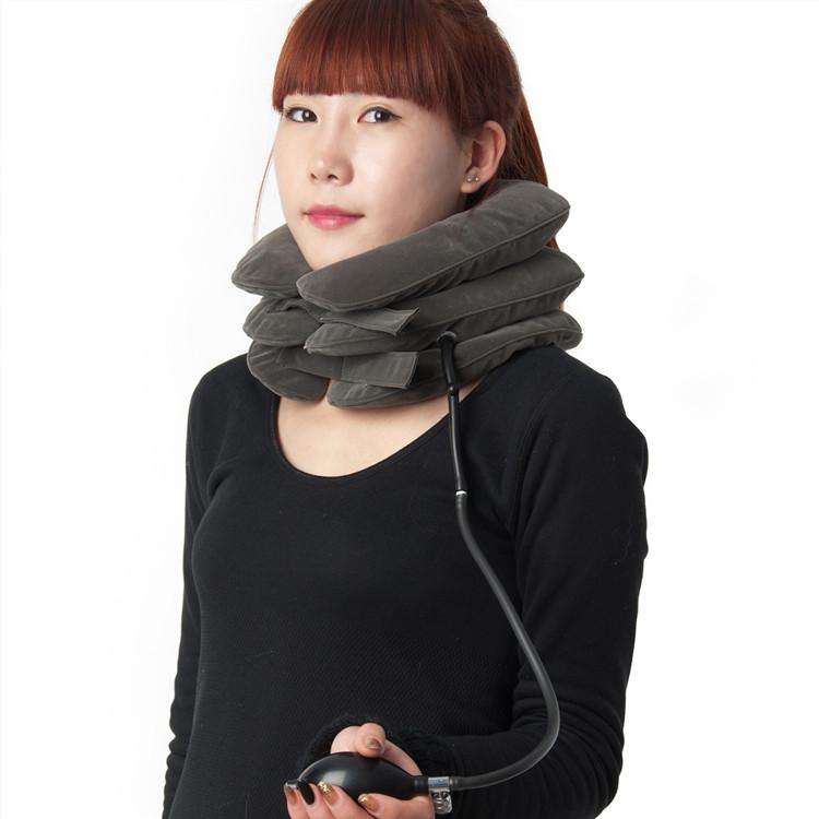 Inflatable Orthopedic Cervical Neck Support Traction Brace - Black