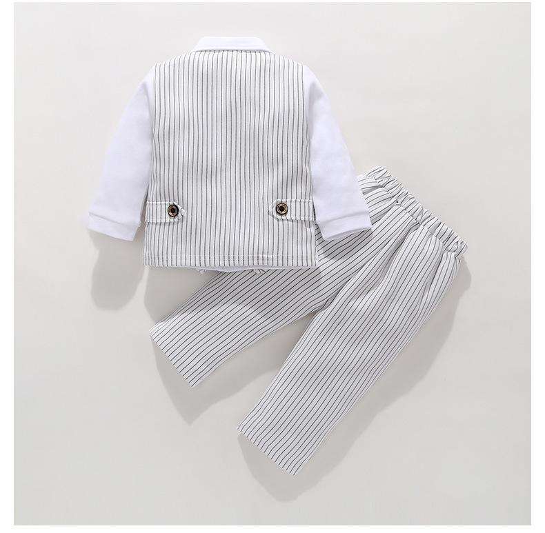 Newborn Baby Boy Gentlemen Suit Outfit - White